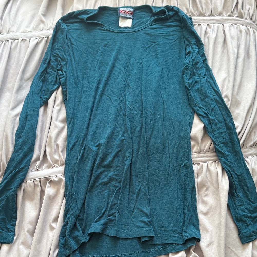 Teal Cherokee Long Sleeve Women's underscrub Top
